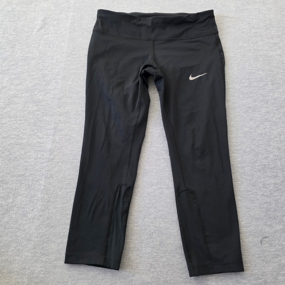 Nike Dri-FIT Epic Run Womens Black Cropped Running Leggings 938602-010 Size M